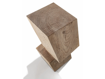 ROTTERDAM - Low solid cedar wood stool by Riva 1920 - view 3